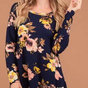 MUST GO, SALE ENDS 12/28 Navy Floral Dress